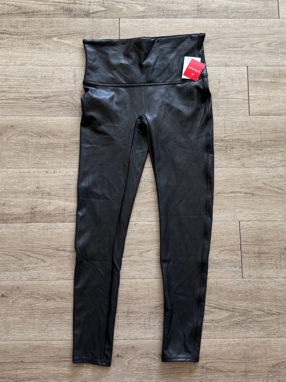 SPANX Black Faux Leather High-Waist Leggings